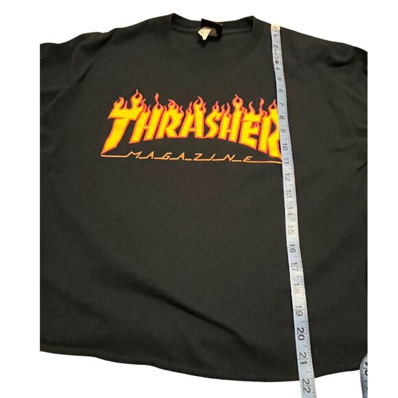 THRASHER MAGAZINE LONG SLEEVE ROLLED HEM BLACK T-SHIRT UNISEX SIZE LARGE - Picture 6 of 11